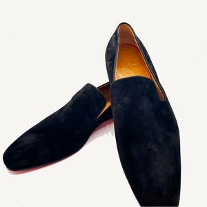 Authentic Men’s Christian Louboutin Dandelion black suede loafers. Brand New!!
